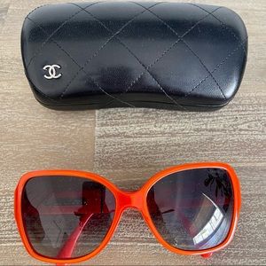 Authentic CHANEL orange sunglasses